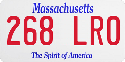 MA license plate 268LR0