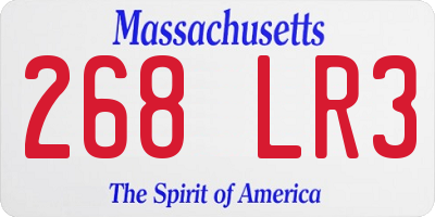 MA license plate 268LR3