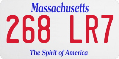 MA license plate 268LR7