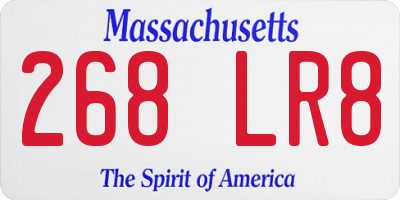 MA license plate 268LR8