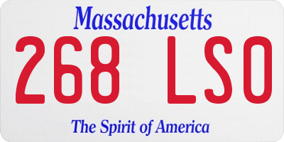 MA license plate 268LS0