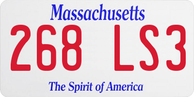 MA license plate 268LS3