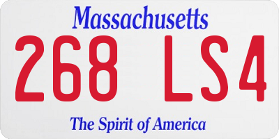 MA license plate 268LS4
