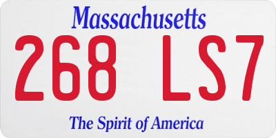 MA license plate 268LS7