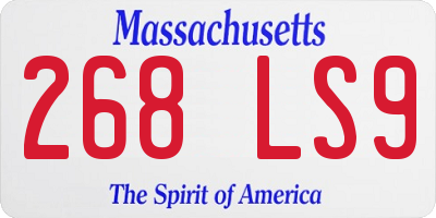 MA license plate 268LS9