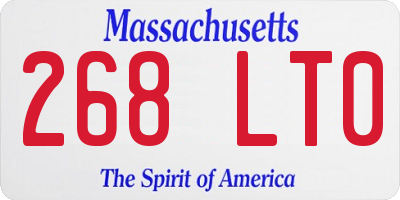 MA license plate 268LT0