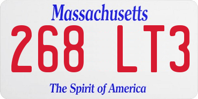 MA license plate 268LT3
