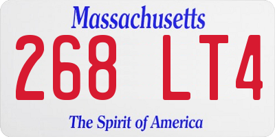 MA license plate 268LT4