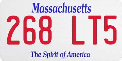 MA license plate 268LT5