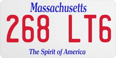 MA license plate 268LT6