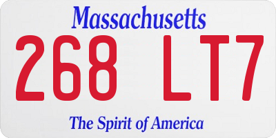 MA license plate 268LT7