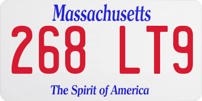MA license plate 268LT9