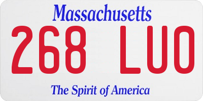 MA license plate 268LU0