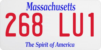 MA license plate 268LU1