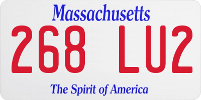MA license plate 268LU2