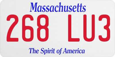 MA license plate 268LU3