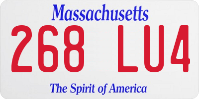 MA license plate 268LU4
