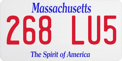 MA license plate 268LU5