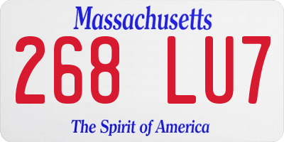 MA license plate 268LU7