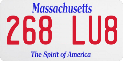 MA license plate 268LU8
