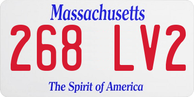 MA license plate 268LV2
