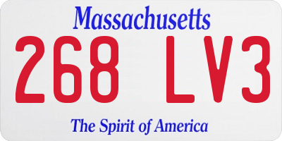 MA license plate 268LV3