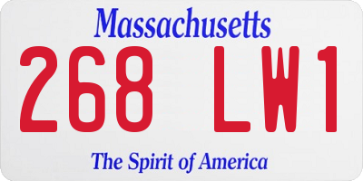 MA license plate 268LW1