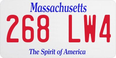 MA license plate 268LW4