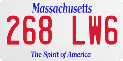 MA license plate 268LW6