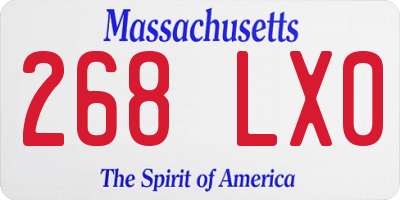 MA license plate 268LX0