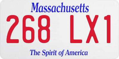 MA license plate 268LX1