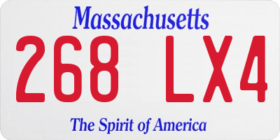 MA license plate 268LX4
