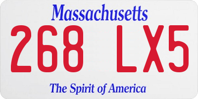 MA license plate 268LX5