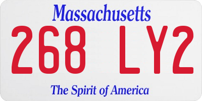 MA license plate 268LY2