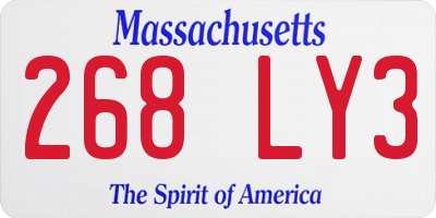 MA license plate 268LY3