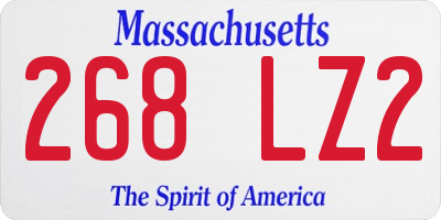 MA license plate 268LZ2