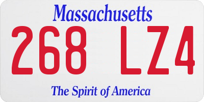 MA license plate 268LZ4