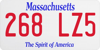 MA license plate 268LZ5