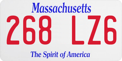 MA license plate 268LZ6