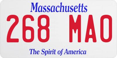 MA license plate 268MA0