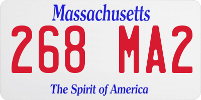 MA license plate 268MA2