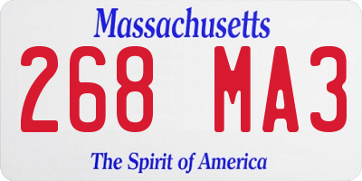 MA license plate 268MA3