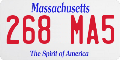 MA license plate 268MA5