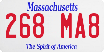 MA license plate 268MA8