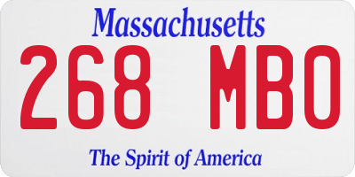 MA license plate 268MB0