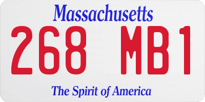 MA license plate 268MB1