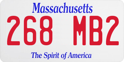 MA license plate 268MB2