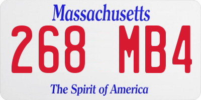 MA license plate 268MB4