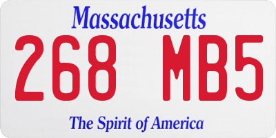 MA license plate 268MB5