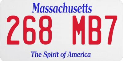MA license plate 268MB7
